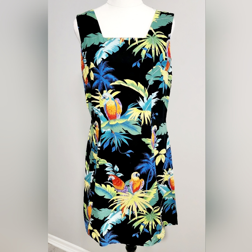 SHANNON MARIE Vintage Women Short Dress Size L Black Sleeveless Square Neck Zip - Picture 1 of 6